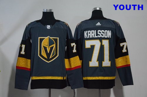 Youth Vegas Golden Knights 71 William Karlsson Gray Adidas Jersey