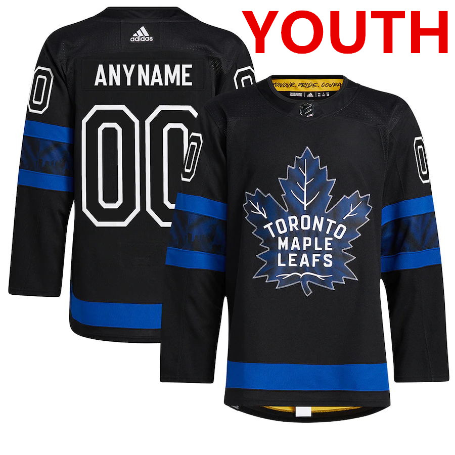 Youth adidas Black Authentic Toronto Maple Leafs x drew house Alternate Custom NHL Jerseys