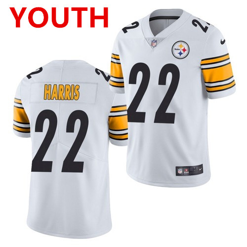 Youth pittsburgh steelers #22 najee harris white 2021 limited football jersey