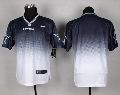 Men's Nike Dallas Cowboys Customized Blue/White Fadeaway Elite Jersey