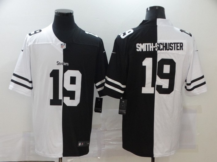 en's Pittsburgh Steelers #19 JuJu Smith-Schuster White Black Peaceful Coexisting 2020 Vapor Untouchable Stitched NFL Nike Limited Jersey