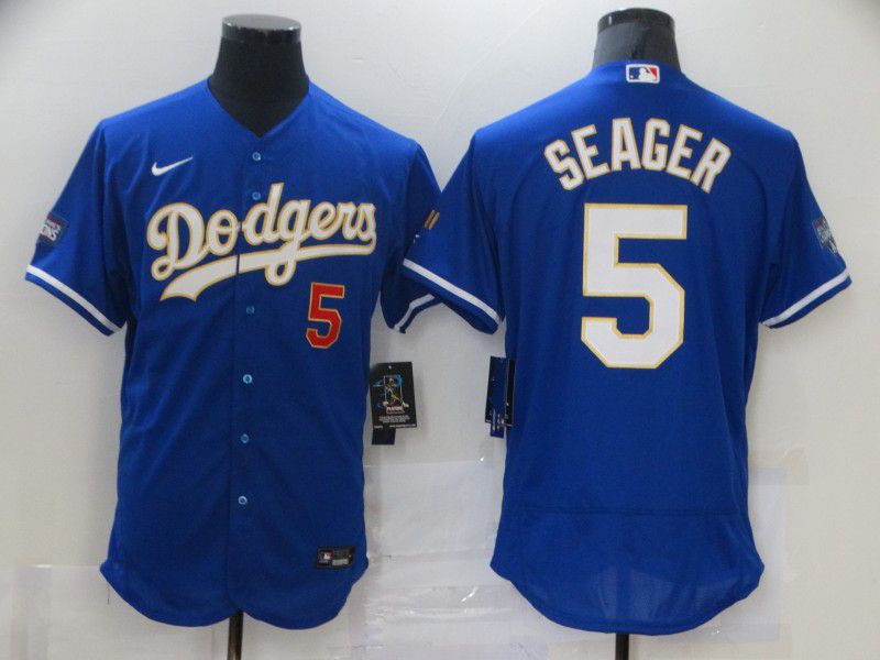 en Los Angeles Dodgers 5 Seager Blue Elite 2021 Nike MLB Jersey