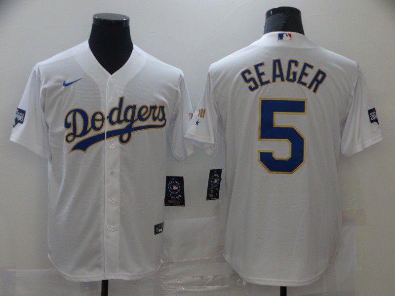 en Los Angeles Dodgers 5 Seager White Game 2021 Nike MLB Jersey