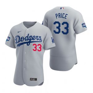 os Angeles Dodgers #33 David Price Gray 2020 World Series Champions Jersey