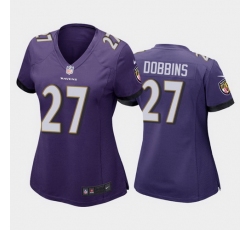women j.k. dobbins baltimore ravens purple game jersey